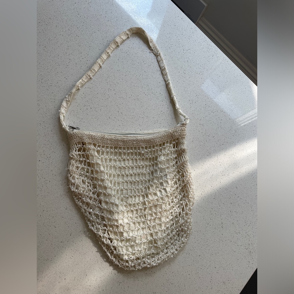 Cream & Beads Crochet Bag